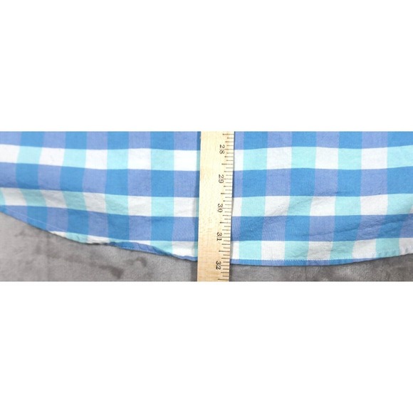IZOD Saltwater Blue Checkered Hiking Camping Shirt XXL 2XL - Picture 6 of 7